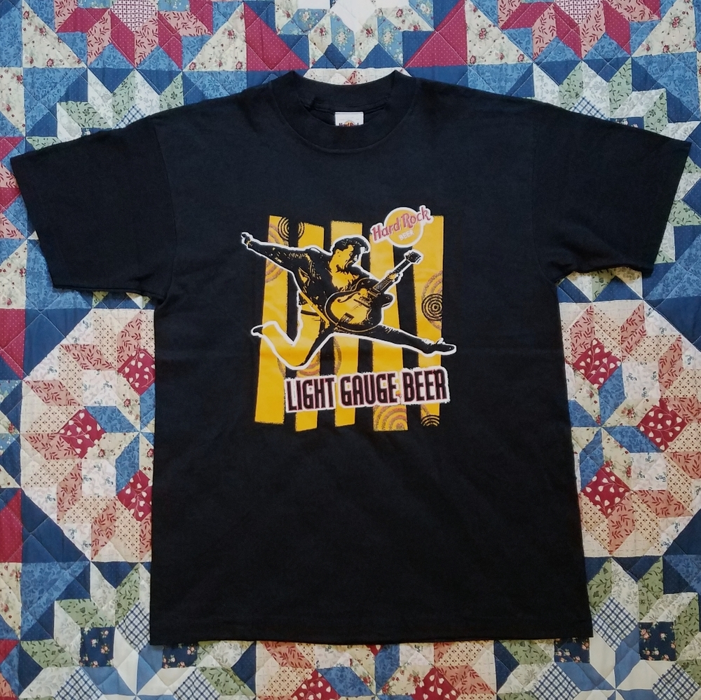 Vtg Hard Rock "Light Gauge Beer" Adult Tee
